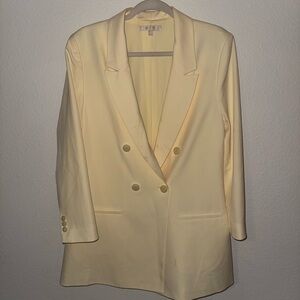 WAYF Butter Yellow Double-Breasted Women's Blazer and Short Set